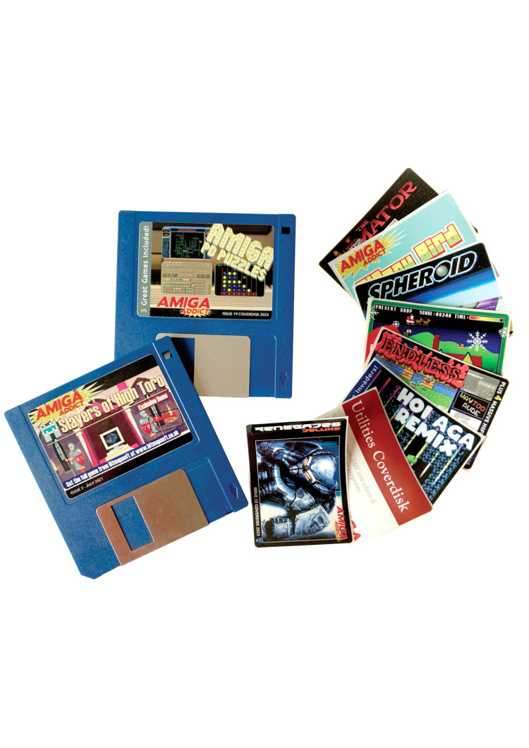 Amiga Addict Coverdisk Labels, Coverdisc CDs and Floppy Disks